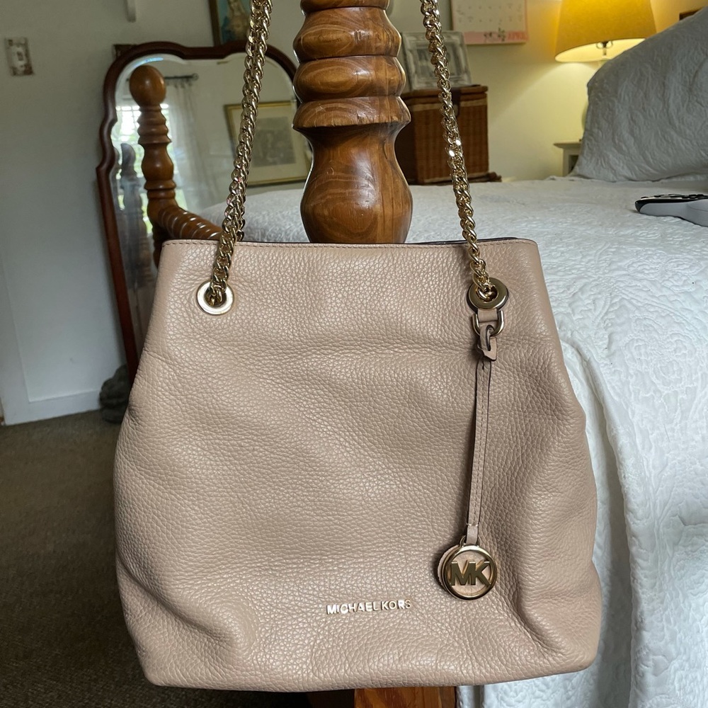 Michael Kors Leather Purse, Gold Chain Straps